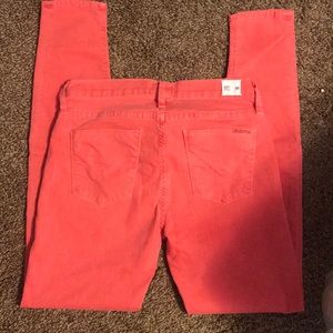 Hudson, mid rise super skinny pants, pink, size 28